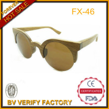 Eco Friendly 100% Handmade Bamboo Sun Eyewar with Half Rim Frame